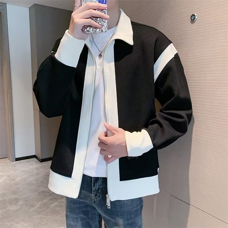 外套男生秋季潮牌ins韩版针织夹克痞帅设计感休闲上衣J3573-p55,男装夹克,星座1008-1