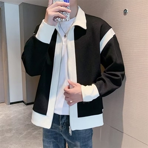 外套男生秋季潮牌ins韩版针织夹克痞帅设计感休闲上衣J3573-p55图片