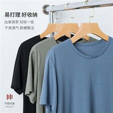 短袖t恤男圆领中年夏季爸爸装宽松半袖中老年人老头打底汗衫多色，男装T恤，电商B212（原钱塘6029）