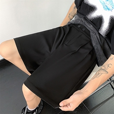 现货夏冰丝高级感西装五分短裤男设计感扣子薄款休闲西裤K502-P35，男装牛仔裤，星座205