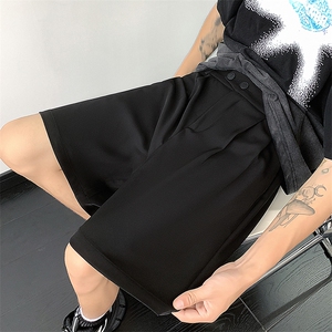 现货夏冰丝高级感西装五分短裤男设计感扣子薄款休闲西裤K502-P35图片