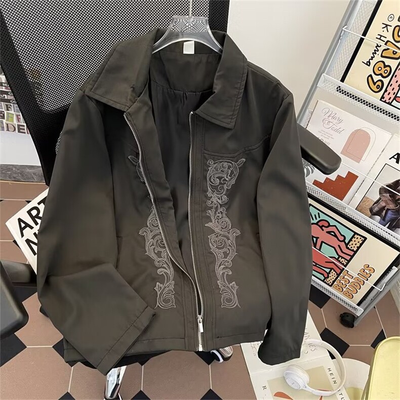 港风秋款男夹克衫刺绣宽松夹克外套JK6631P70,男装夹克,星座1013-1