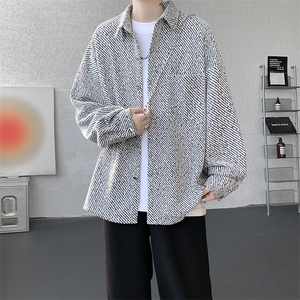 衬衫男秋季新款港风宽松大码小香风长袖衬衣CS7002-P42图片