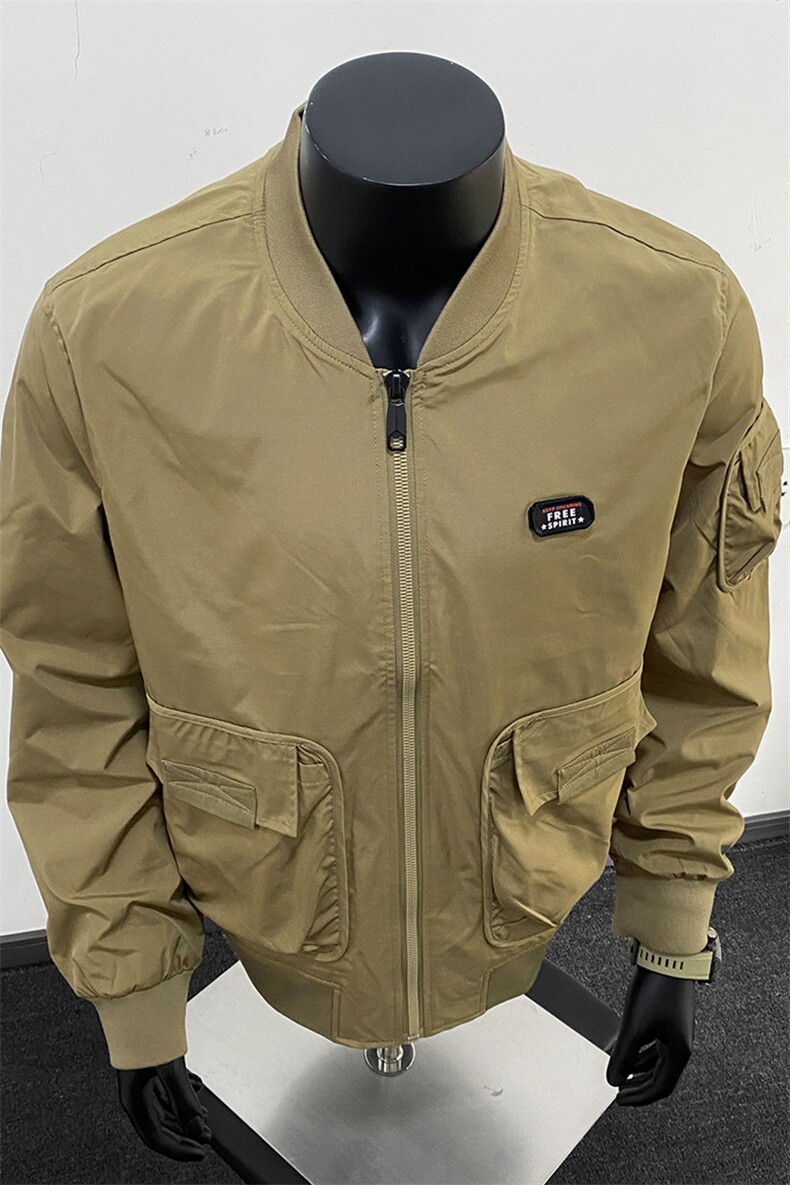 美式复古风棒球服夹克大口袋贴标痞帅百搭休闲外套J608618TP75,男装夹克,电商A247