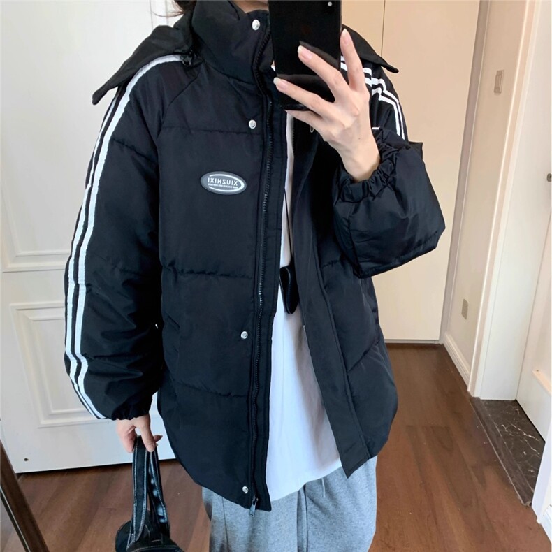 W584-P88短款棉服女2025学生加厚黑色棉袄韩系小个子棉衣外套,男装棉衣,星座911-1