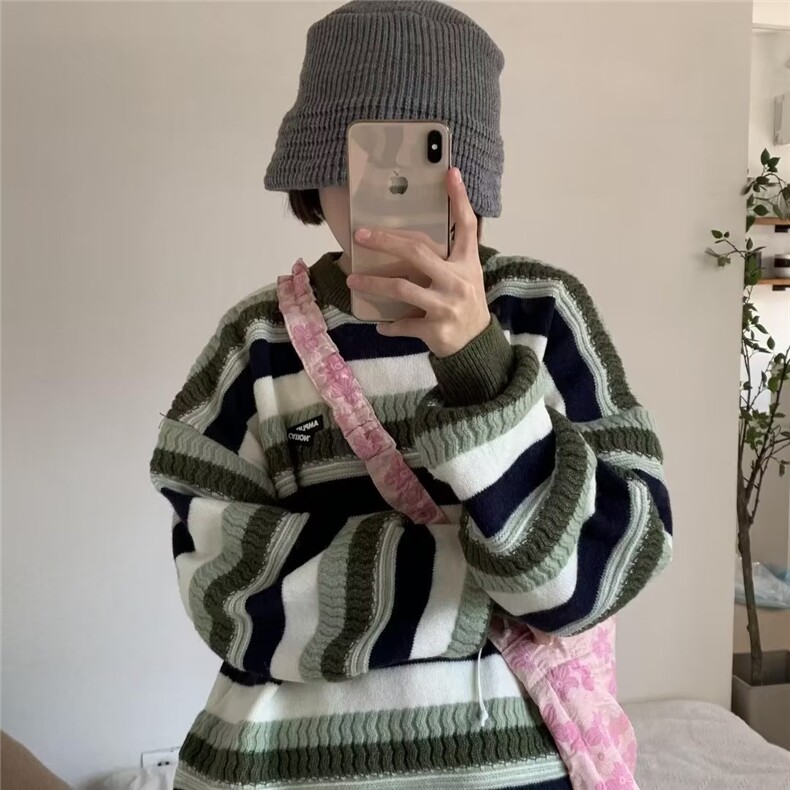 毛衣男款美式复古内搭针织衫秋冬季加厚慵懒风高级感宽松线衣外套,男装针织衫/毛衣,星座506A