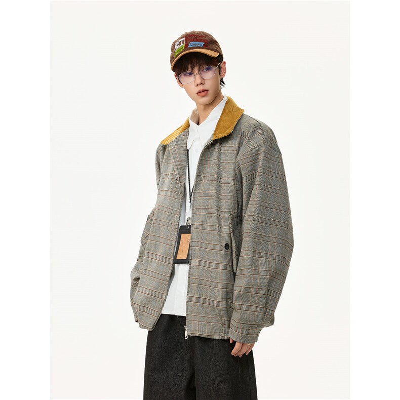 【现货】XZ1218WT53特价P76美式复古千鸟格格纹夹克,男装夹克,星座1218（原611-3）
