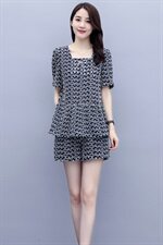 2021夏装新款时尚百搭刺绣短裤套装套裤，女装套装/套裙，尚洛菲