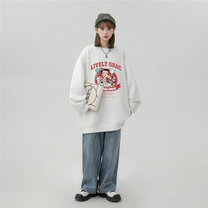 中性风23新款秋季时尚百搭宽松字母印花情侣卫衣W1031P30控48,男装卫衣,A247A