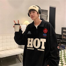 WY32-P42港风加绒全刺绣Polo卫衣，男装卫衣，星座1501-1