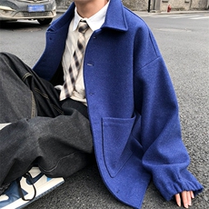 秋冬男士港风ins纯色加厚短款男呢料夹克外套A071-Y05-P115，男装夹克，电商A071
