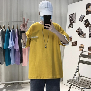 XZ115A-T06 200克纯棉男女字母印花大码S-5XL 10色T恤衫圆领半袖图片