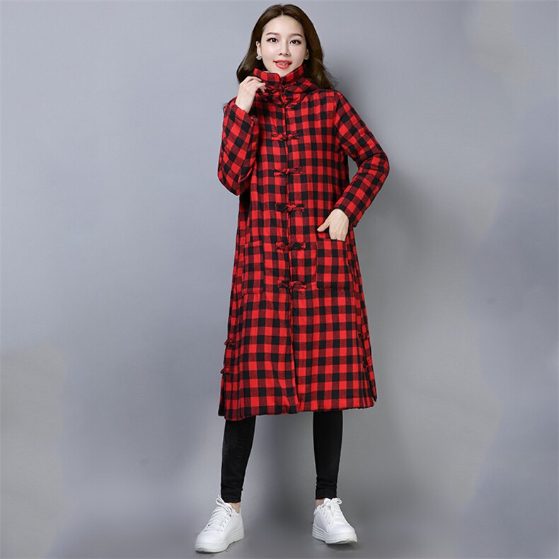 格子2020年冬季时尚潮流简约口袋休闲百搭舒适宽松，女装毛呢外套，叶笙衣