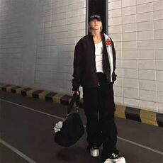 (网图)加厚加绒立领外套宽松男友风BF皮标夹克313B-KL52加绒-P135，男装夹克，星座313B