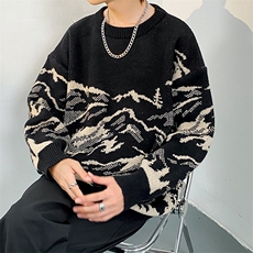 圆领毛衣男秋冬季潮牌长袖打底衫休闲内搭毛线衣针织衫MY050-P60，男装T恤，电商A062
