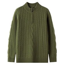 2025半高圆领抽条羊绒上衣，男装羊绒套衫，忠诺羊绒