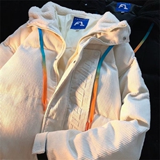 小众设计感工装面包服外套潮男冬条纹拼接连帽棉衣棉服TT571P85，男装棉衣，星座1013-5