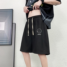 HD74072-P22华夫格短裤男大码宽松五分裤男直筒中裤，男装休闲裤，电商A040