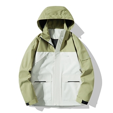 户外连帽撞色冲锋衣情侣外套防风登山服夹克男平铺YHJK8825-P75，男装夹克，星座717