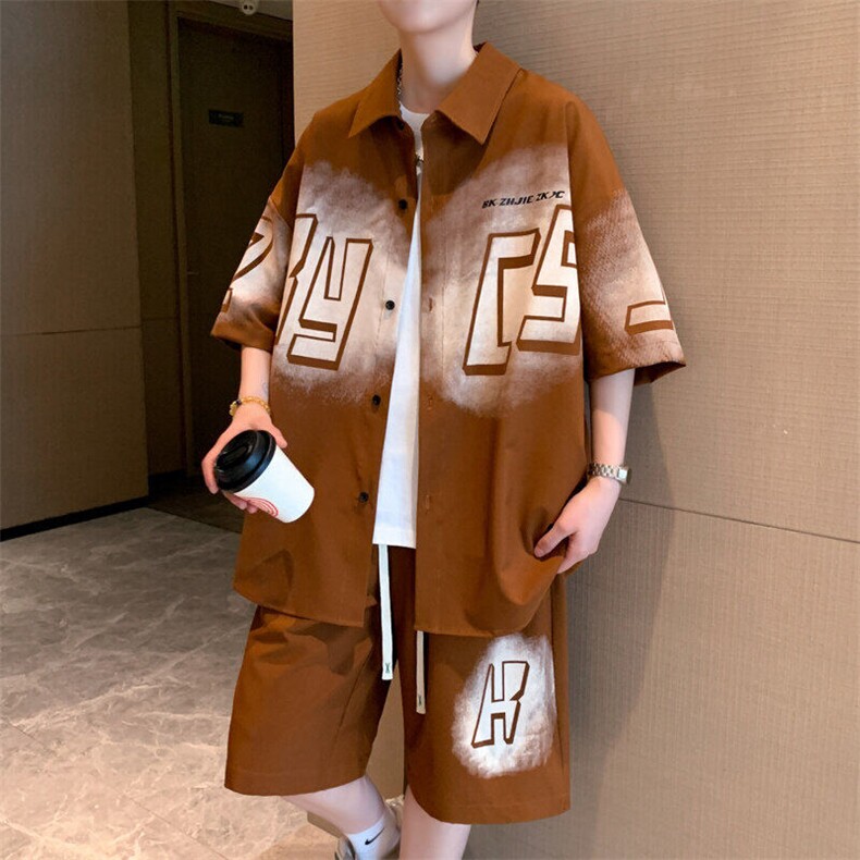 夏季新款开衫青少年套装时尚潮流男装两件套，男装休闲套装，星座1206（原A206）