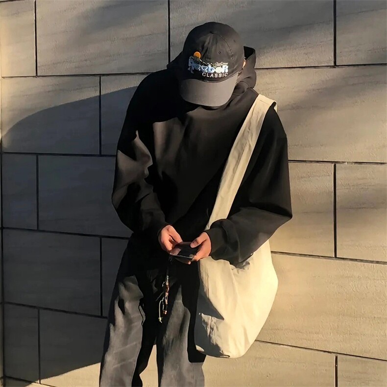 抖音得物高品质二开秋冬美式高街重磅结构辑明线连帽卫衣外套W75,男装卫衣,电商A486