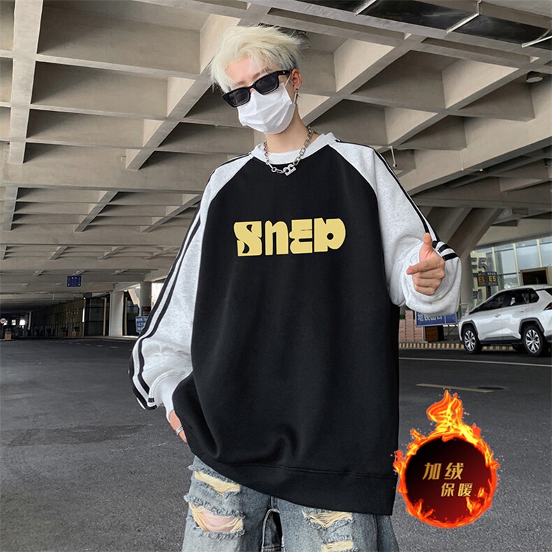 抖音得物供货提供视频秋冬重磅美式宽松织带圆领卫衣0713,男装卫衣,电商A486