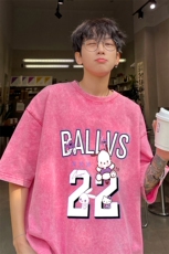 ！2025夏季新款男士水洗短袖T恤纯棉潮牌情侣半袖XT142P35，男装T恤，电商B220