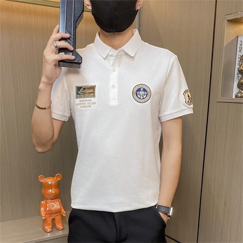 PL050-特P40polo衫男夏季潮牌新款学生个性飞行短袖t恤男休闲上衣,男装Polo衫,电商D310B-1