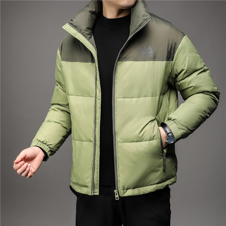 冬季羽绒服男士短款加厚保暖时尚中青年潮流轻薄立领外套白鸭绒,男装羽绒服,钱塘6003（原4033）