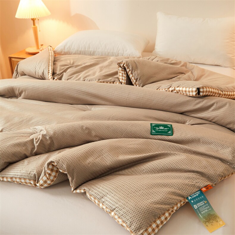 新款泡泡纱立体无印风四季被被子被芯冬被，被套/被芯，一起卖家纺