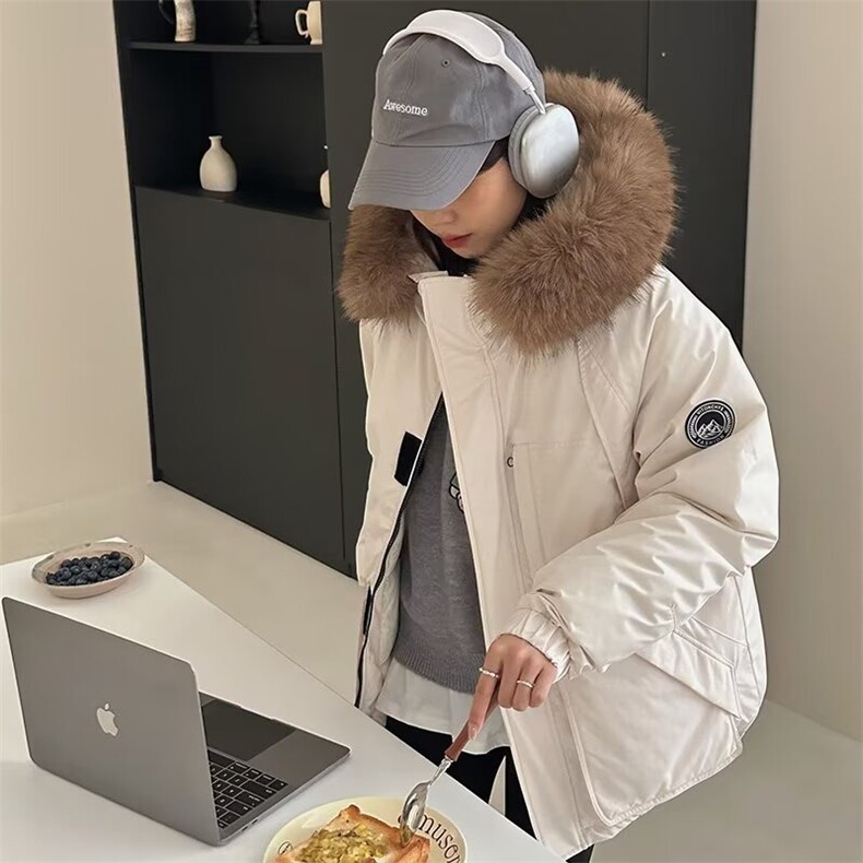 2025年冬季新款棉衣女藏青色工装棉服派克服短款加厚宽松学生外套,男装棉衣,星座506A