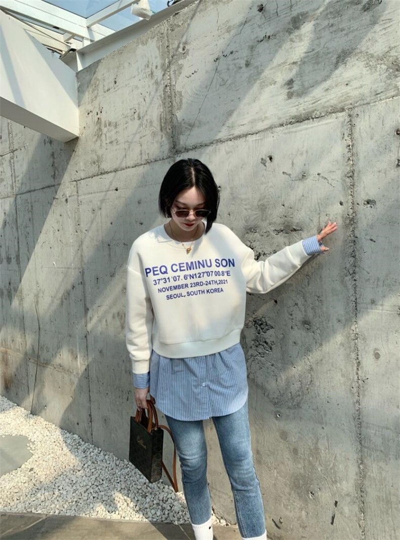 春季新款印花针织衬衫，女装衬衫，爱娜.悦儿