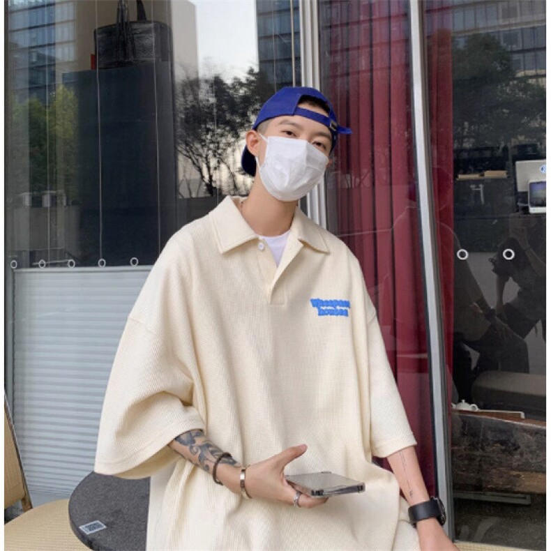 C513P30五分袖日系男夏季流行潮慵懒原宿POLO衫标准新款文艺,男装Polo衫,星座512-6
