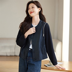 棒球服外套女款春秋2025年新款爆短款款夹克休闲时尚百搭秋季开衫，女装短外套，素月
