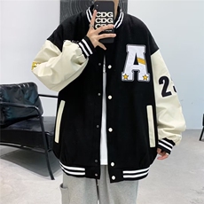 棒球服男夹克青少年2024新款宽松休闲夹克潮流帅气外套T160/P42，男装夹克，星座506