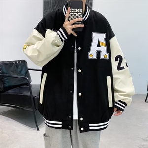 棒球服男夹克青少年2024新款宽松休闲夹克潮流帅气外套T160/P42图片