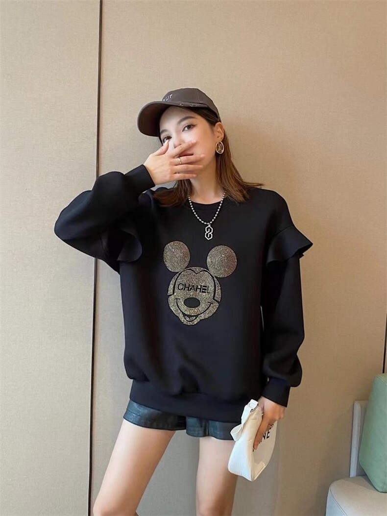 爱美欧现货烫钻花边卫衣，女装卫衣/绒衫，爱美欧