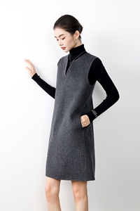 2025年秋季常规优雅单件双面呢马甲裙，女装连衣裙，亿美羊绒