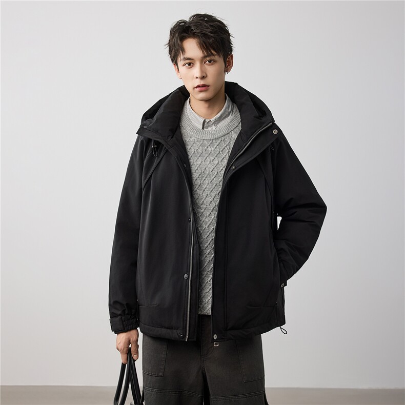 羽绒服男士秋冬季2025新款连帽加厚保暖冬装外套男上衣W5923,男装羽绒服,电商D215