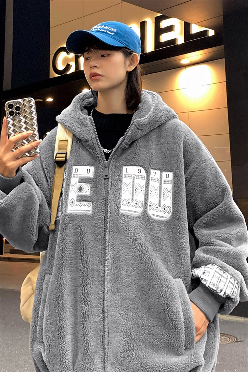 2024冬上新中性加绒保暖棉衣羊羔绒连帽外套男女988-P110控价158,男装棉衣,电商A441-1