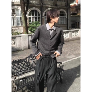 1506/Q91050/P68冬季韩系复古领针织衫宽松保暖休闲男女毛衣图片
