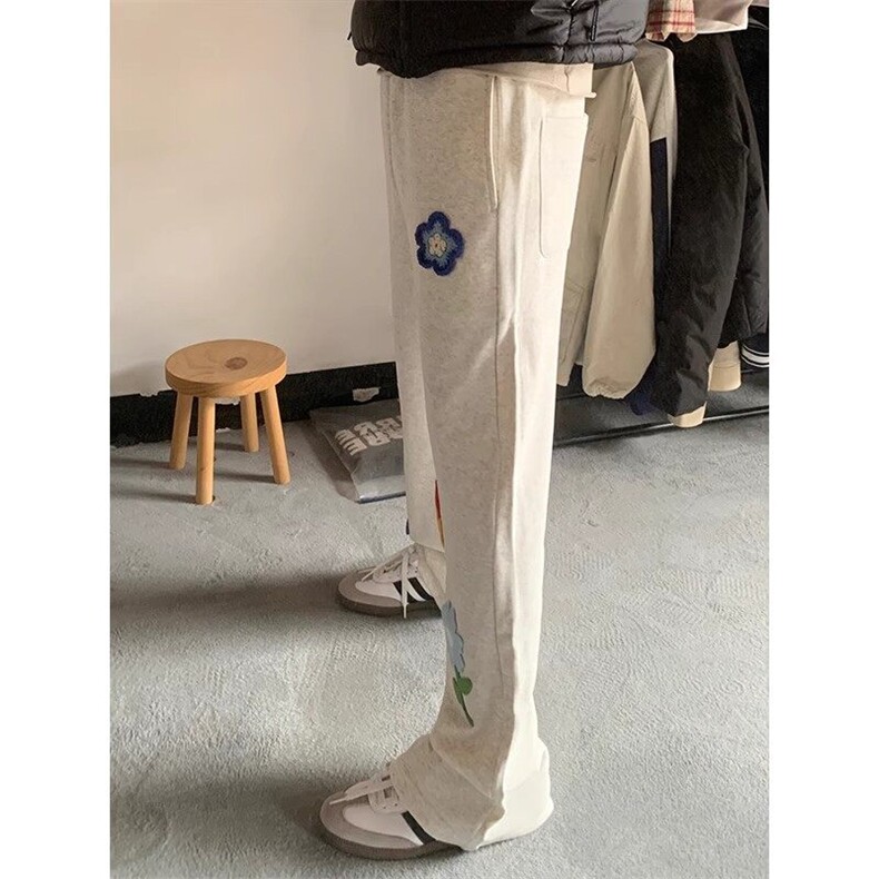 【档口现货】CXWK01HH-特P44dua同款刺绣花花卫裤花卉毛巾绣裤子,男装休闲裤,星座1007（原301D）