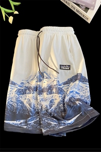 印花雪山五分裤男2025夏季新款短裤沙滩裤休闲裤衩中裤 K1080-P26图片