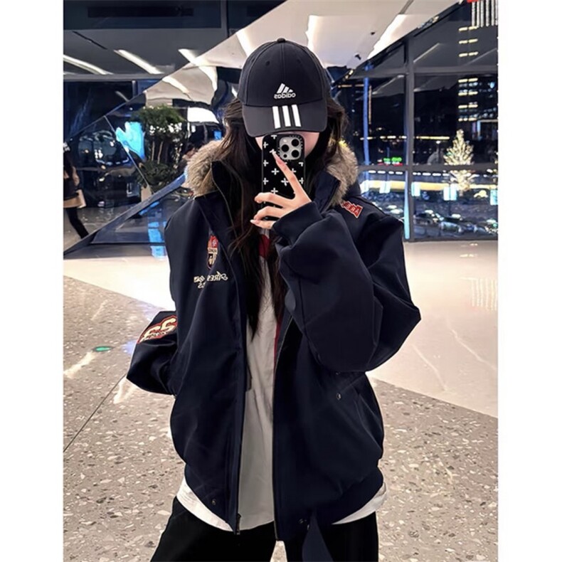 （大货字母1895同图片）毛领连帽美式刺绣棉衣品质1408-J134-P90，男装棉衣，四季星座1408（原星座1613）