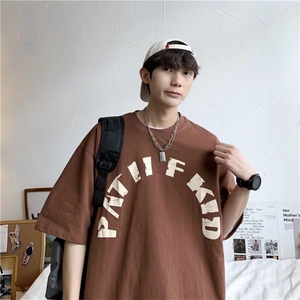 夏季韩版宽松半袖T恤潮情侣装日系cityboy短袖T恤男 T1092-P38图片