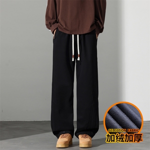 冬季宽松休闲裤男美式运动长裤潮牌直筒工装裤J8030-P45/加绒P55图片