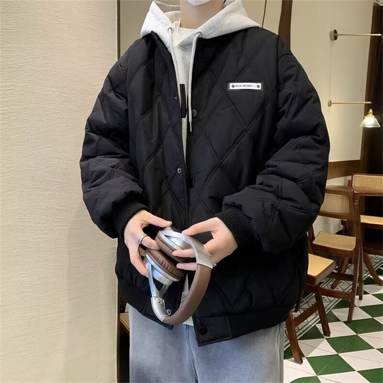冬季日系纯色基础立领加厚棉服插肩袖男中性宽松保暖Y6613-P88,男装棉衣,星座1109-3