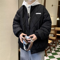 冬季日系纯色基础立领加厚棉服插肩袖男中性宽松保暖Y6613-P88，男装棉衣，星座1109-3