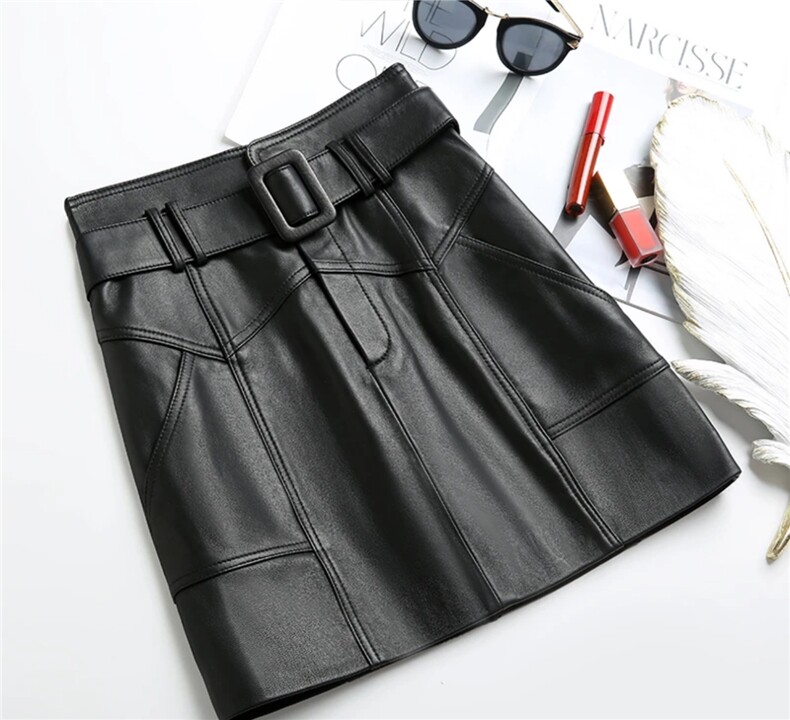 绵羊皮气质高腰半身裙小短裙，女装短裤/热裤，禾雯电商供货