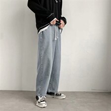 牛仔长裤男潮牌直筒宽松百搭坠感拖地裤潮流阔腿老爹裤男291-p33，男装休闲裤，星座1008-2